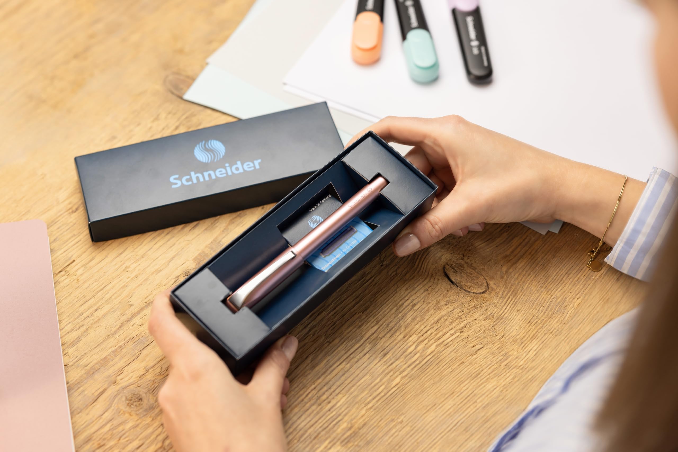 Penna Roller Schneider Ceod Shiny - Con Cartucce Blu, Ergonomica Per Destri E Mancini - Foto 2