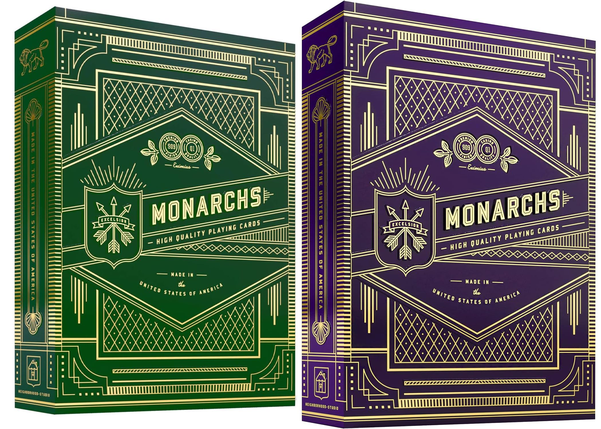 2 Decks of Monarchs Purple & Green Cards by Theory1
