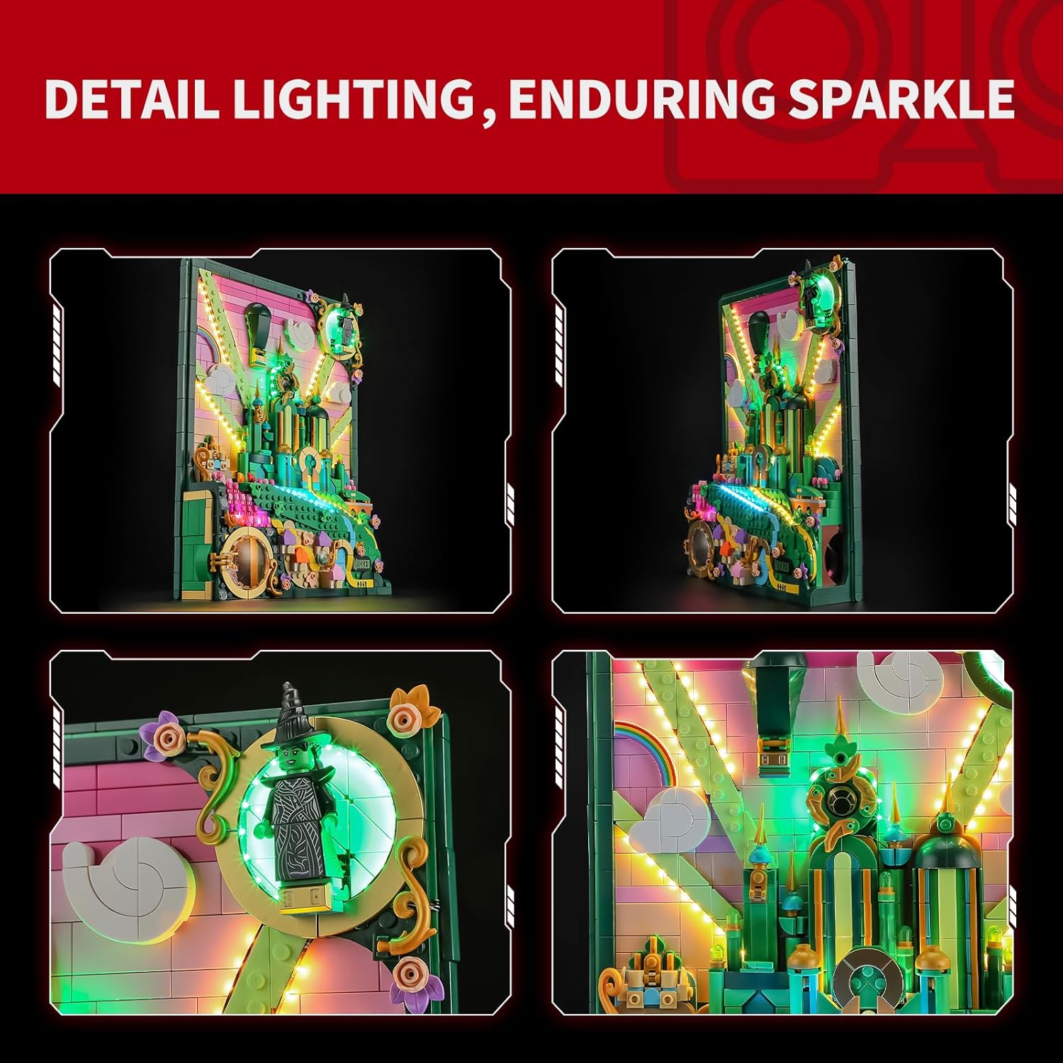 BRIKSMAX 2.0 Light Kit Compatible with Lego Wicked Emerald City Wall Art 75685 Building Sets- LED Lighting Kits (Accessories Only), Cable-Hiding Tech for Display, Gifts & Collectors