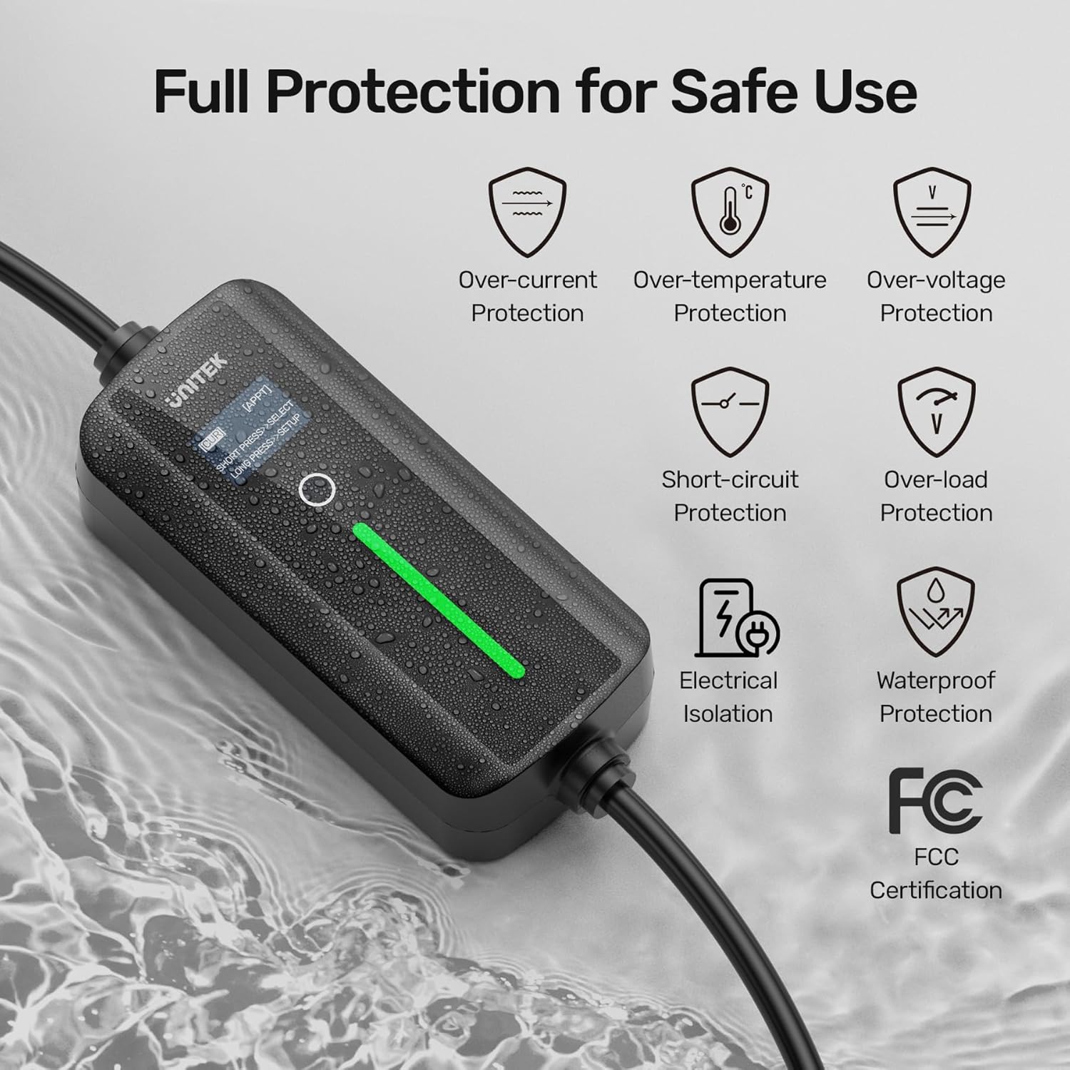 Unitek Level 1 & 2 Tesla Wall Charger - Portable EV Charger for All Tesla, 16Amp 3.5KW 240V Mobile Charger Connector for Tesla, EV Charging Station for Tesla, Tesla Home Charger for ModelY/3/S/X