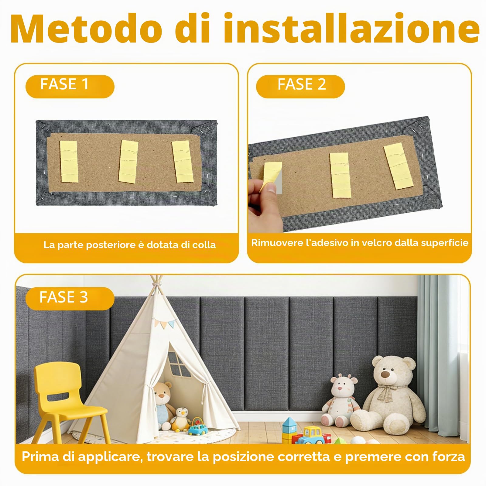 MeYuxg 4 pezzi Pannello Da Parete 3D,40x20cm Pannello Imbottito in Cotone-Lino Autoadesivo,Anti Rivestimento Murale,per cameretta dei bambini, per testiera e letto (Grigio Chiaro)