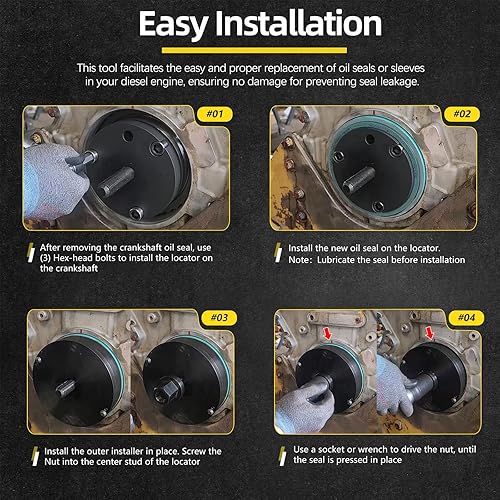 Miniatura 4 de Para CAT 3406 Diesel Manga de desgaste del sello de cigüeñal delantero y trasero Instalador Para Caterpillar 3406B, 3406C, 3406E, 3408, C-15, C-16,