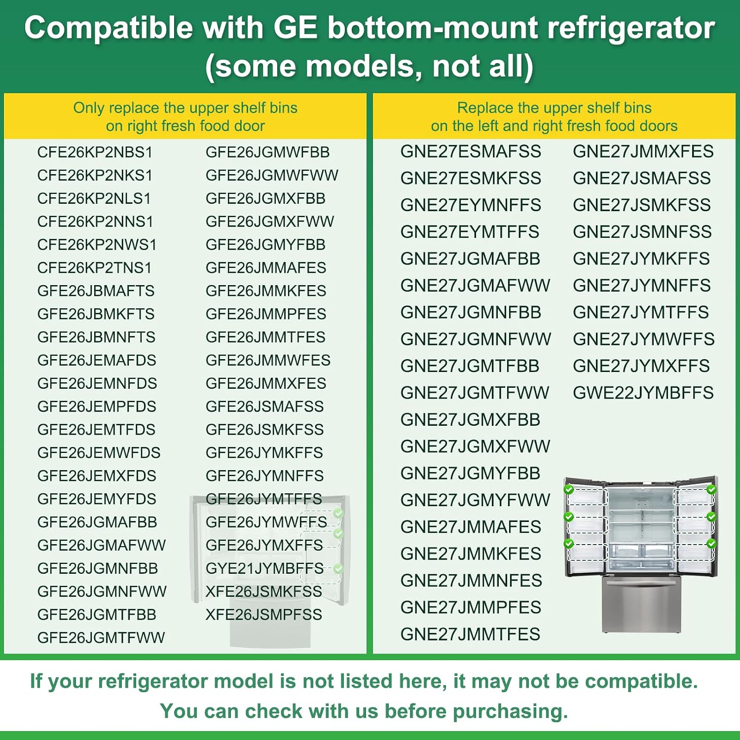 WR71X38307 & WR71X30144 Door Shelf Bin for GE Refrigerator, GFE26JYMNFS / GNE27JYMNFF / GNE27-JYMFFS Compatible Parts, Replace#4975750, AP7186356, EAP16729788, PS16729788, Upper Door Shelf