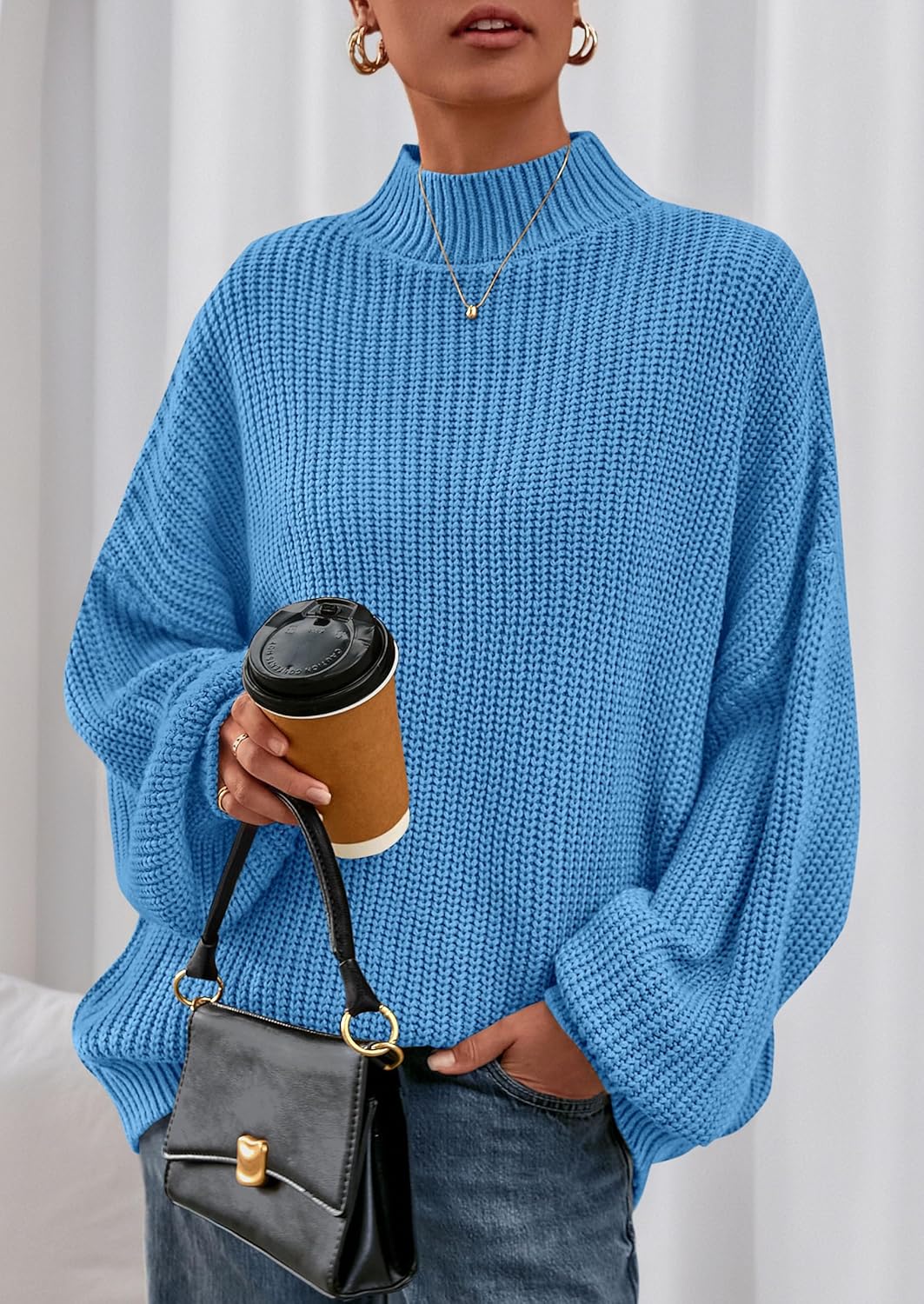 PRETTYGARDEN Fall Oversized Sweaters for Women Chunky Knit Long Sleeve Turtle Neck Pullover Jumper Tops Cozy Winter Clothing - Image 7