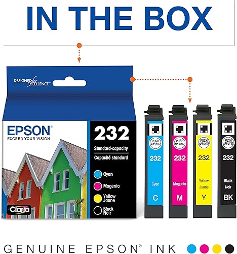 Miniatura 9 de Epson T232 Color de capacidad estándar y multipaquete negro de alta capacidad y cartucho de tinta negra T232, alta capacidad
