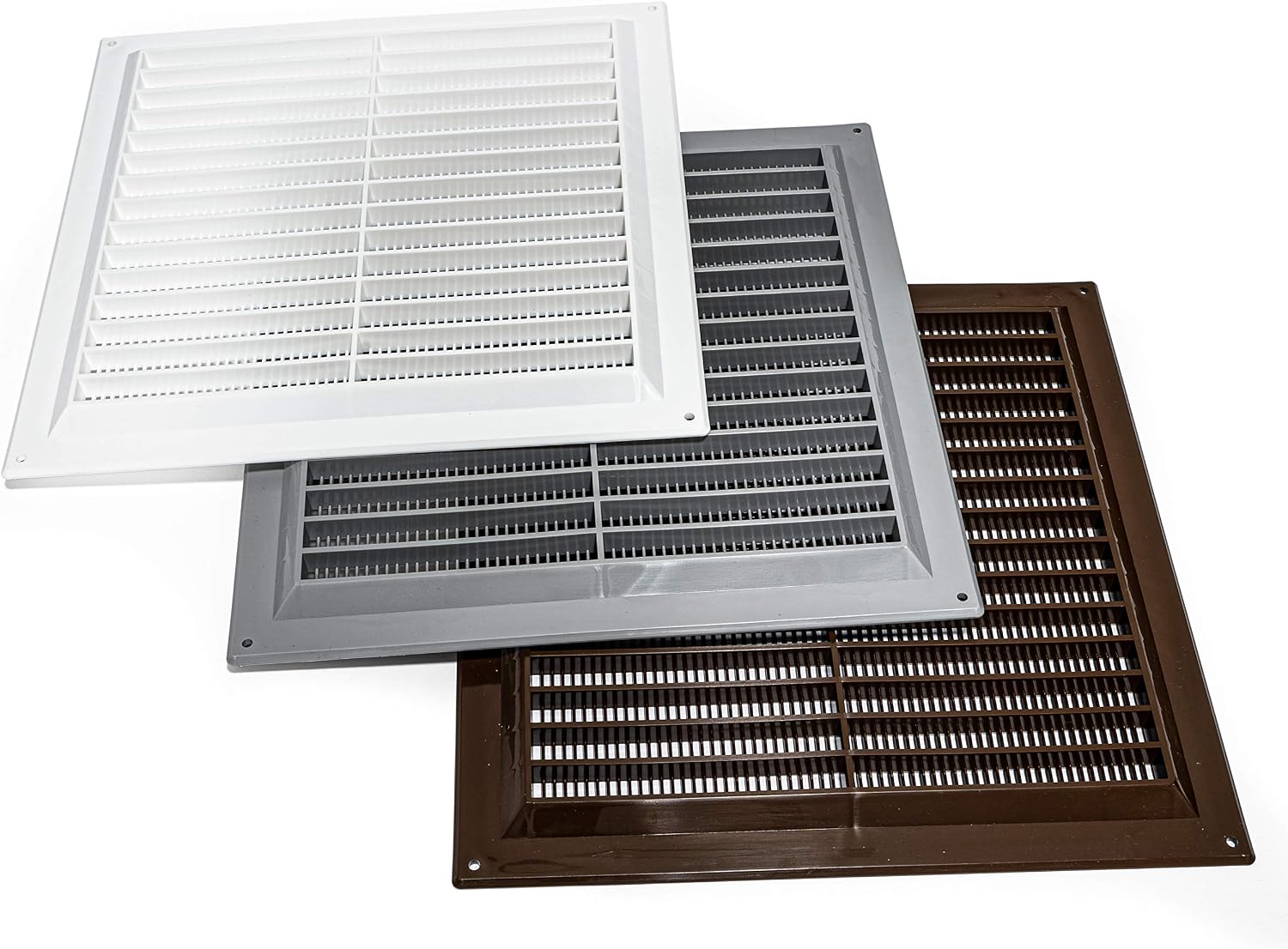 Vent Systems 10'' x 10" Inch White Air Vent Cover Plastic Air Return Grill with Built in Pest Guard Screen HVAC Vent Cover for Home Improvement Vent Duct Cover 250x250mm