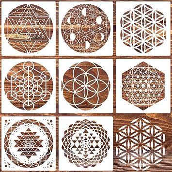 Sacred Geometry Stencil 8inch Metatrons Cube/The Flower of Life Stencils