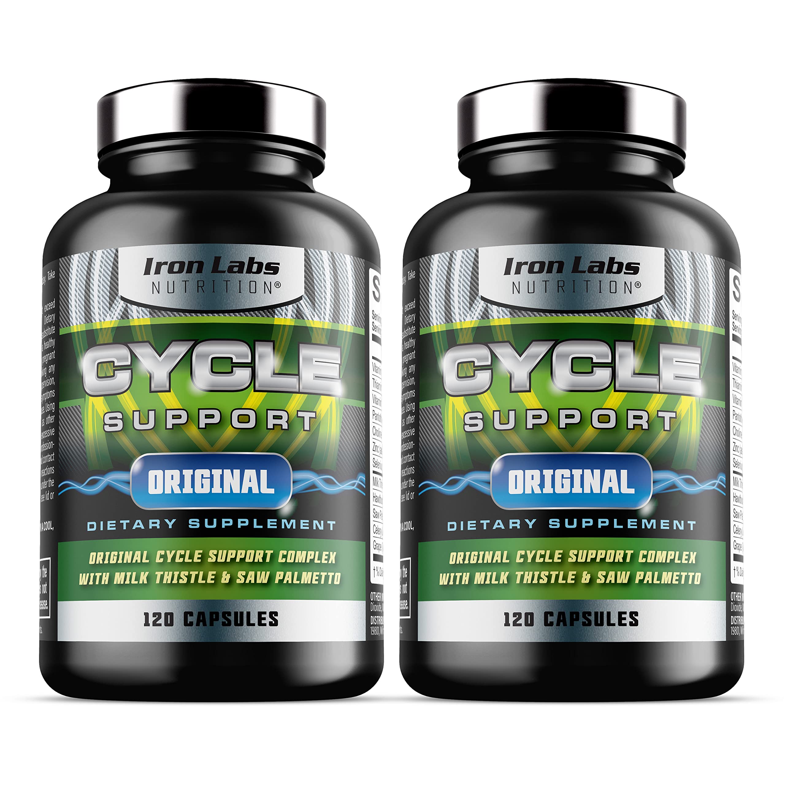 Iron Labs Nutrition Cycle Support Original - On Cycle Support Supplements for Men - Support Your Body with Milk Thistle and Saw Palmetto (2 Pack - 240 Capsules)
