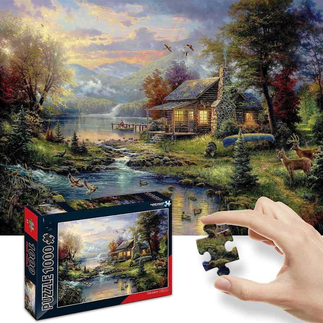 jigsaw puzzle, puzzle, puzzle 1000 pieces, puzzle game, puzzle toys, jigsaw puzzle 1000 pieces, lake puzzle (Lake, lake)