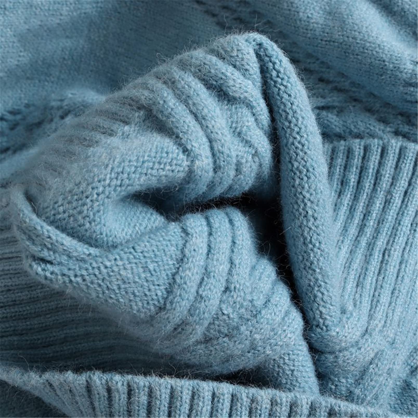 Zimowy gruby damski sweter pulowery z długim rękawem golf dzianinowy sweter top
