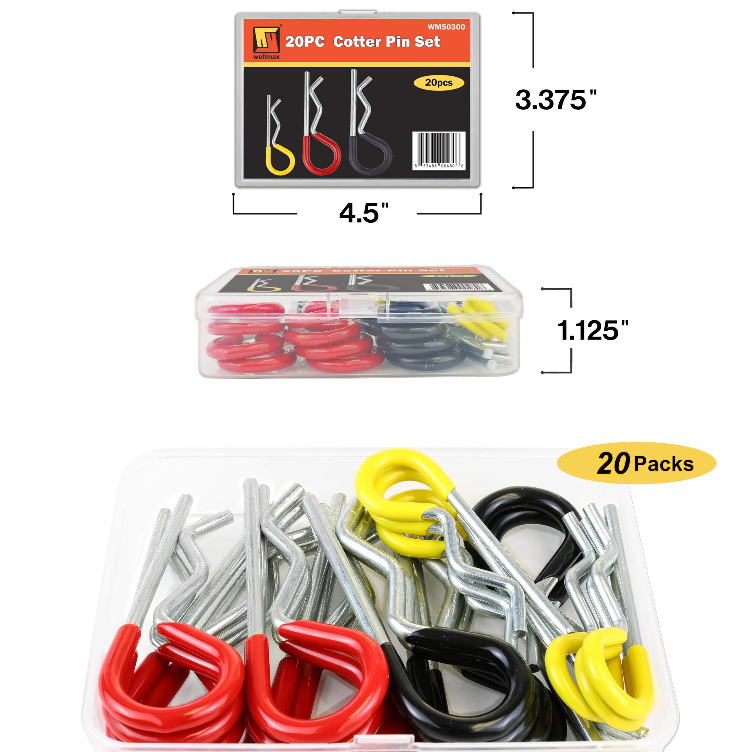 Amazon.com: Wellmax 20-Piece R Clip Assortment - Zinc-Plated Steel