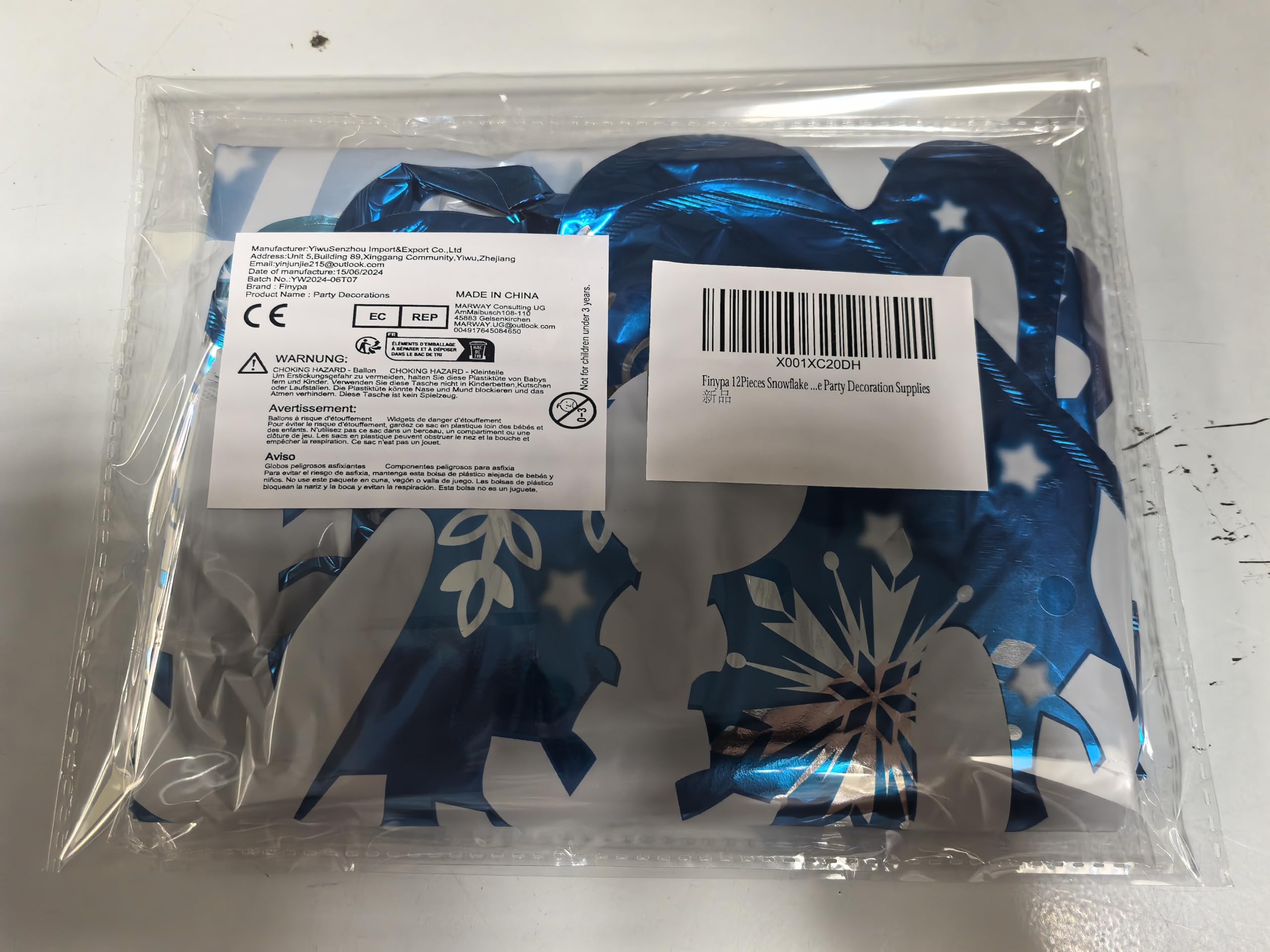 Lot De Ballons De Noël En Aluminium Motif Flocon De Neige – Ballons Bleus à Thème Flocon De Neige Pour Décoration De Fête D'anniversaire