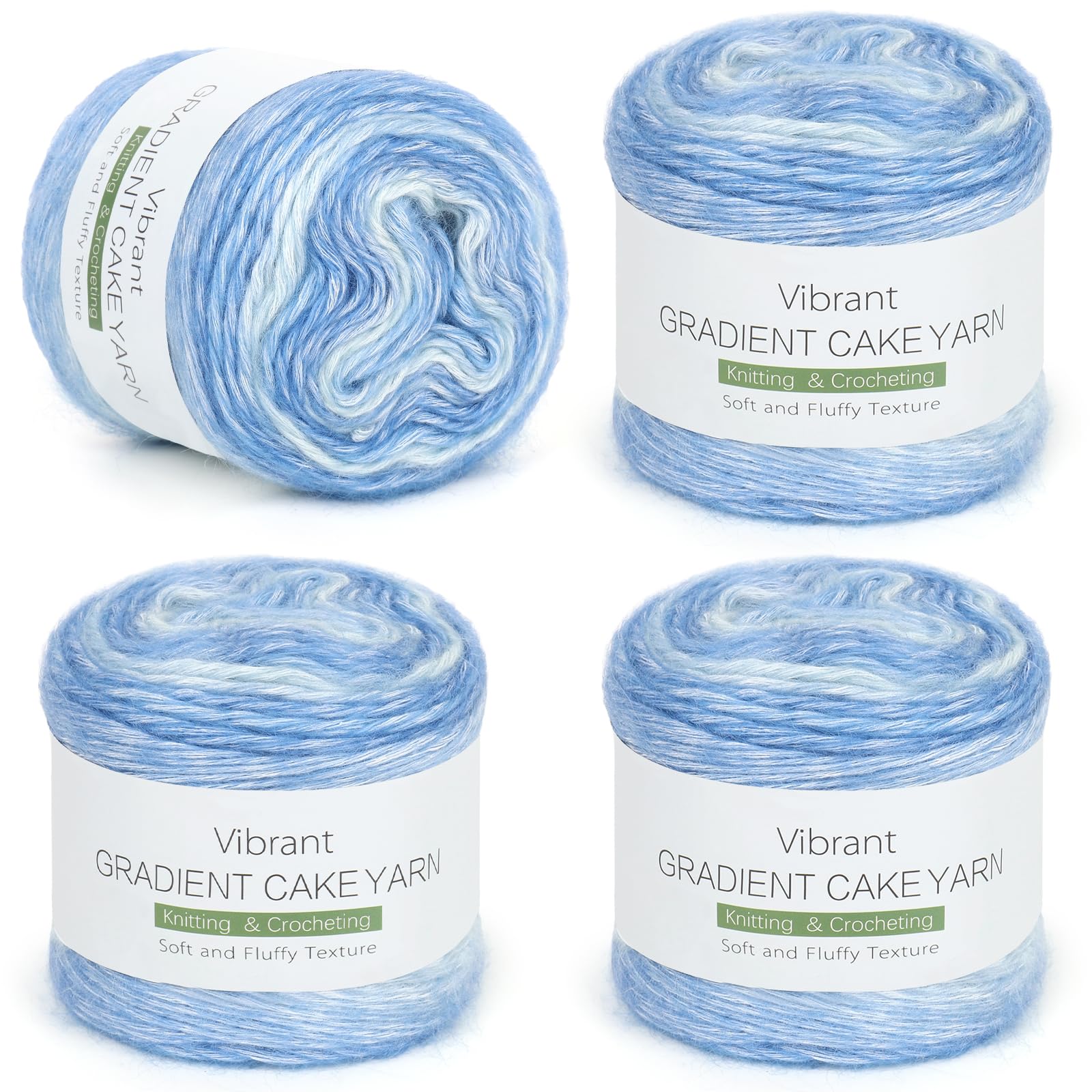 Coopay Farbverlaufsgarn, 400g (4x100g) Wolle zum Häkeln, Mehrfarbiges Gradient Häkelgarn, Schön Farbverlaufswolle Super Weich Häkelgarn, Wolle zum Stricken Elegante Pullover Hüte, Schal