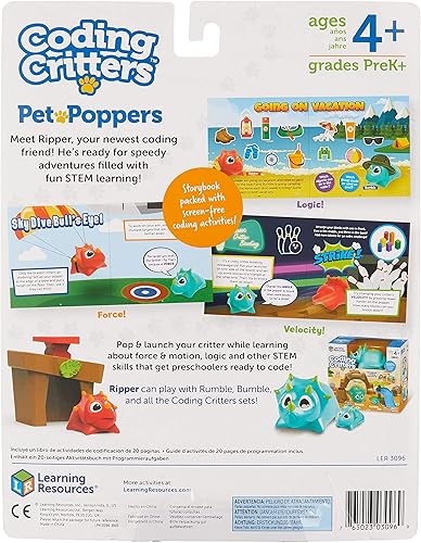 Miniatura 2 de Learning Resources Coding Critters Go Pets Ripper the Dino - Robótica para niños, programación STEM, juguetes de construcción científica, juego de