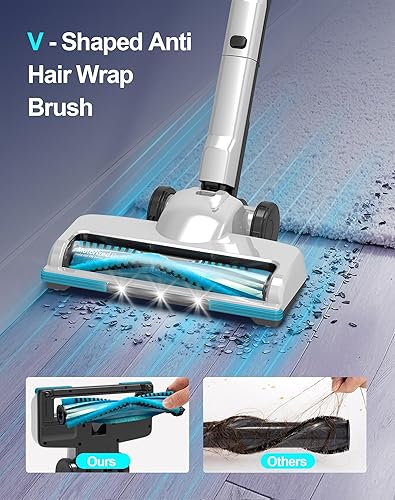 Miniatura 3 de Cordless Vacuum Cleaner, 25Kpa Powerful Suction Ultra-Lightweight Stick Vacuum, Self-Standing, Anti-Tangle, Fast Charging Vacuum Cleaner for Home