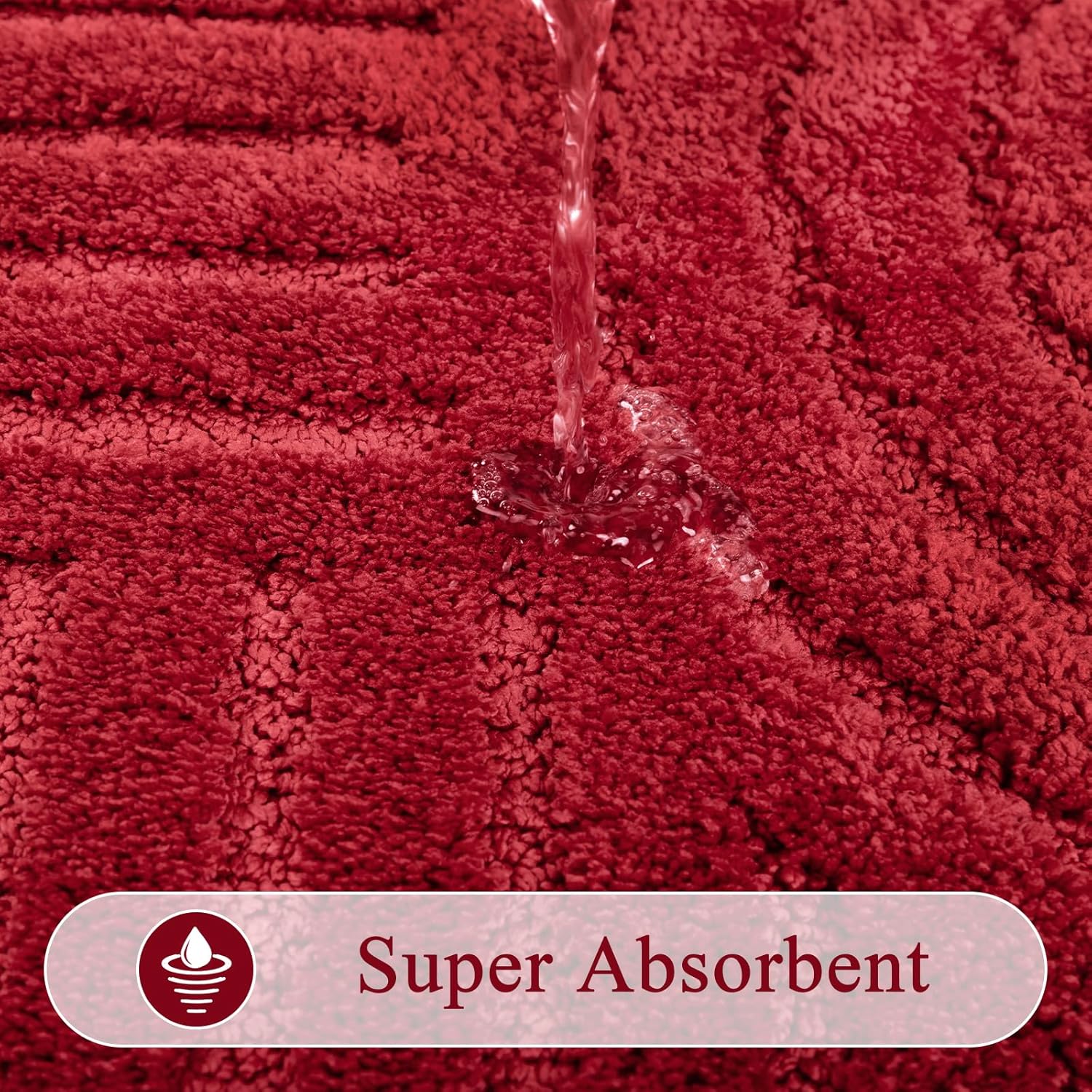 SHACOS Super Soft Bathroom Runner Rugs 24"x60" Non Slip Boho Bath Mats Microfiber Absorbent Carpet for Bath Room Machine Washable Shaggy Bath Rugs for Shower Bathtub Home Decor, Red 2'x5' - Image 6