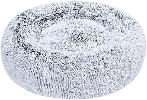Miniatura 1 de Tienda Basics Donut Pet Bolster - Cama de piel sintética para perro, gris, 23 x 23 pulgadas