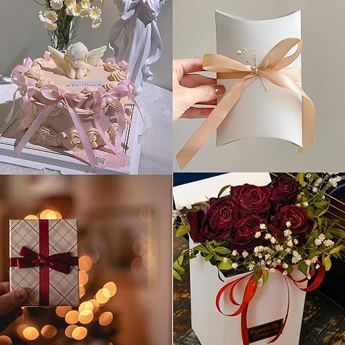 Miniatura 4 de Cinta de satén morada de doble cara de 38 pulgadas x 50 yardas, cintas moradas de poliéster para envolver regalos, cinta de tela para manualidades,