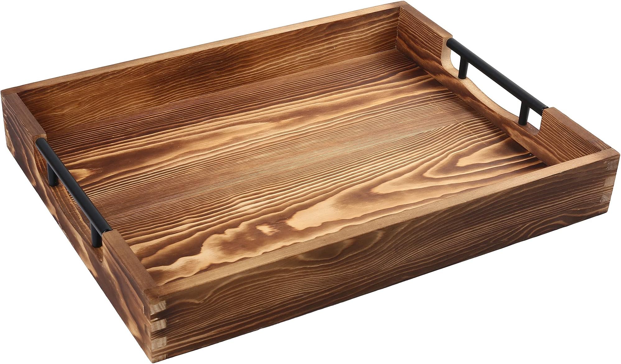 Wood Serving Tray with Handles by Cozy Décor 17 Inch