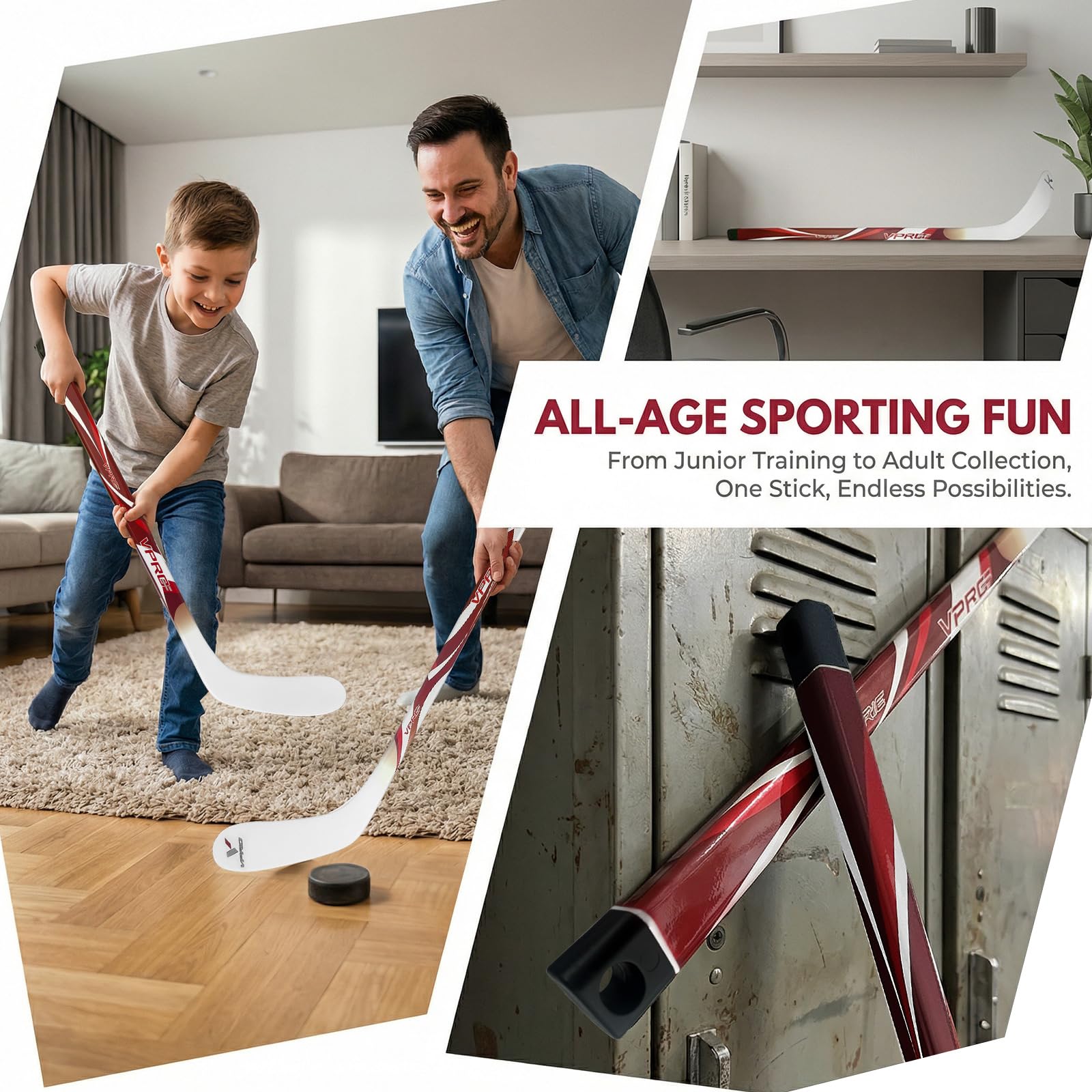 VPRO Mini crosse de hockey rouge et blanc 74 cm/P92/F12
