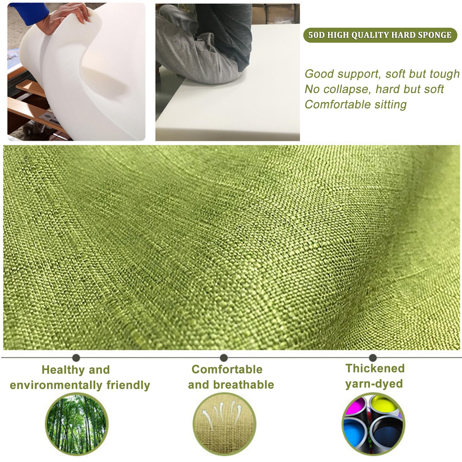 Cojín de banco para interiores y exteriores, 5 cm de grosor, extraíble, antideslizante, 150 x 60 cm, perfecto para patio, jardín, uso doméstico, cómodo accesorio de asiento