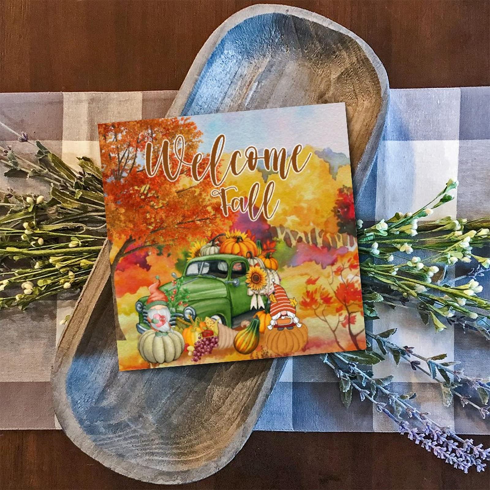 Décoration murale rustique Welcome Fall pour une ambiance cocooning maison
