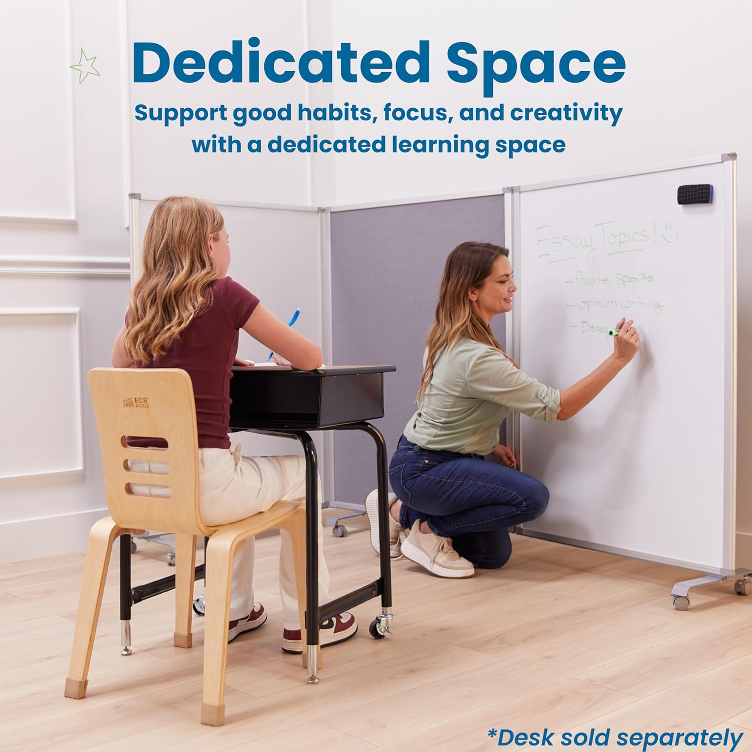 ECR4Kids Bentwood Chair, 16in Seat Height, Stackable Seats, Natural, 2-Pack