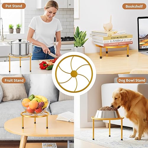 Miniatura 6 de Paquete de 5 soportes metálicos para plantas para interiores y exteriores, soporte para macetas para macetas, soportes resistentes para múltiples