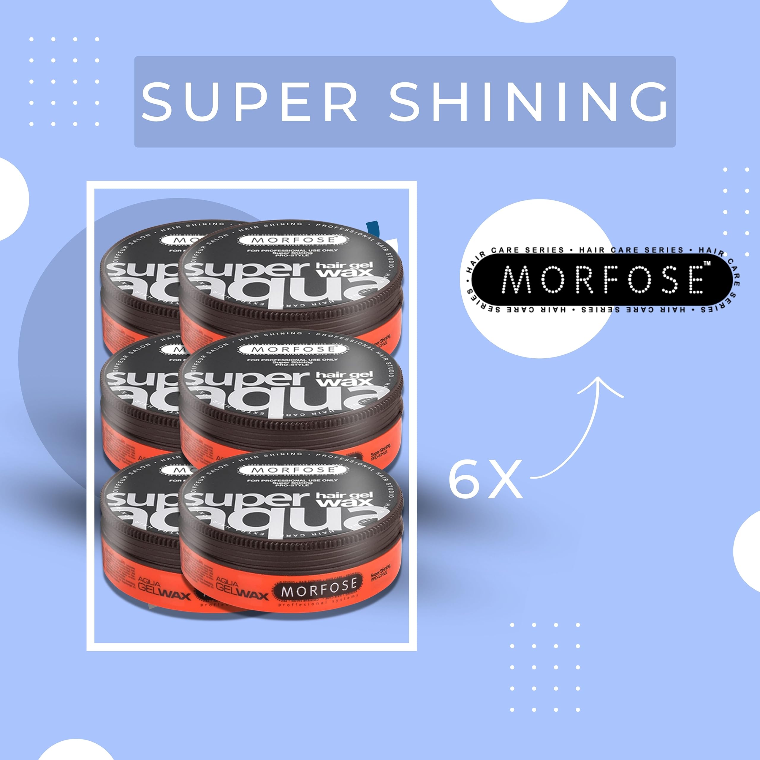 Morfose Hair Gel Wax (175 ml (6er Pack), Super Aqua)