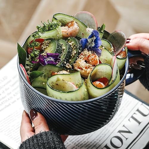 Miniatura 10 de Tazón de sopa con asa taza de sopa de gran tamaño de 38 onzas con asa, cuenco de cerámica apto para microondas para cocina, taza de sopa