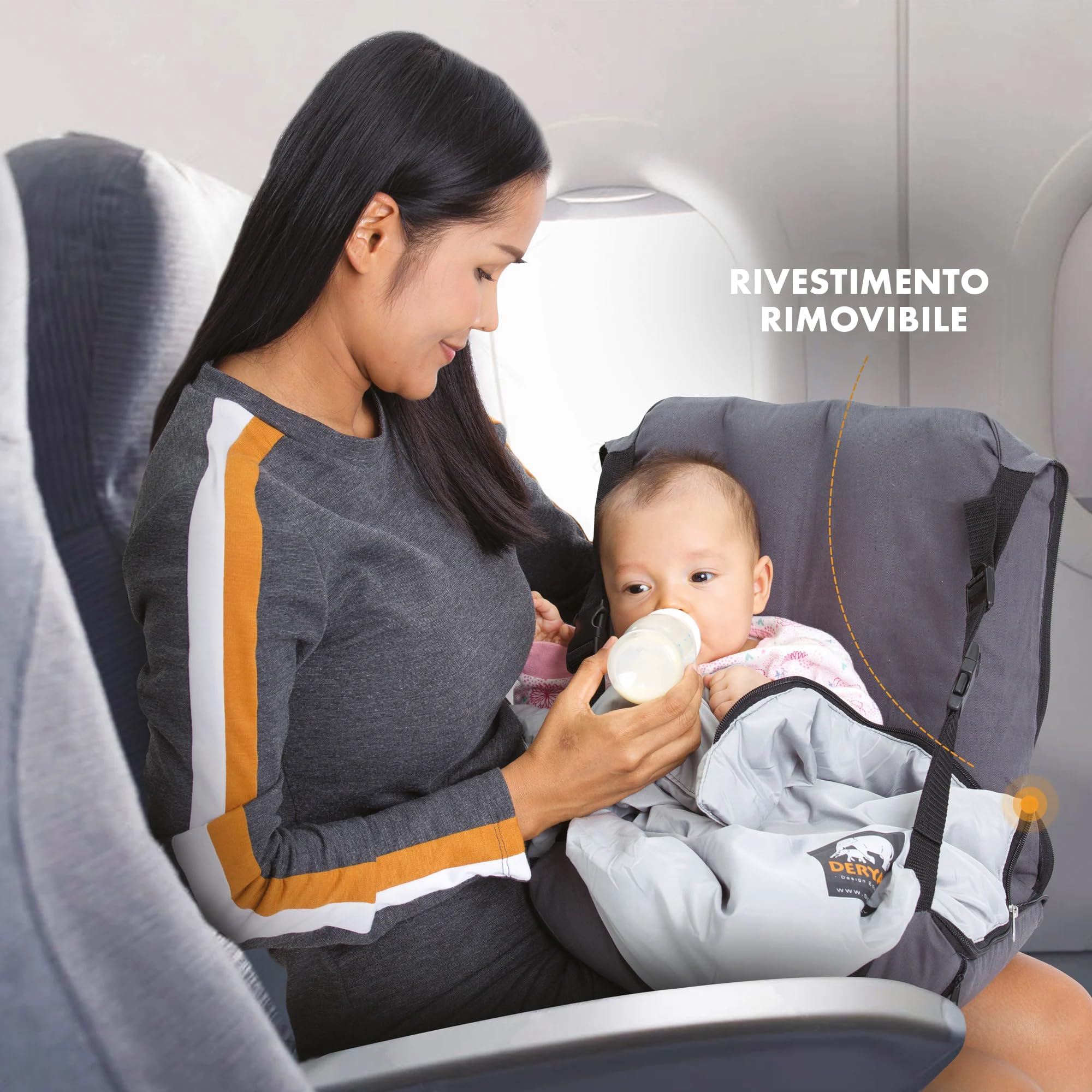 Deryan Air Traveller - Sedile/Lettino per l'Aereo, Nero