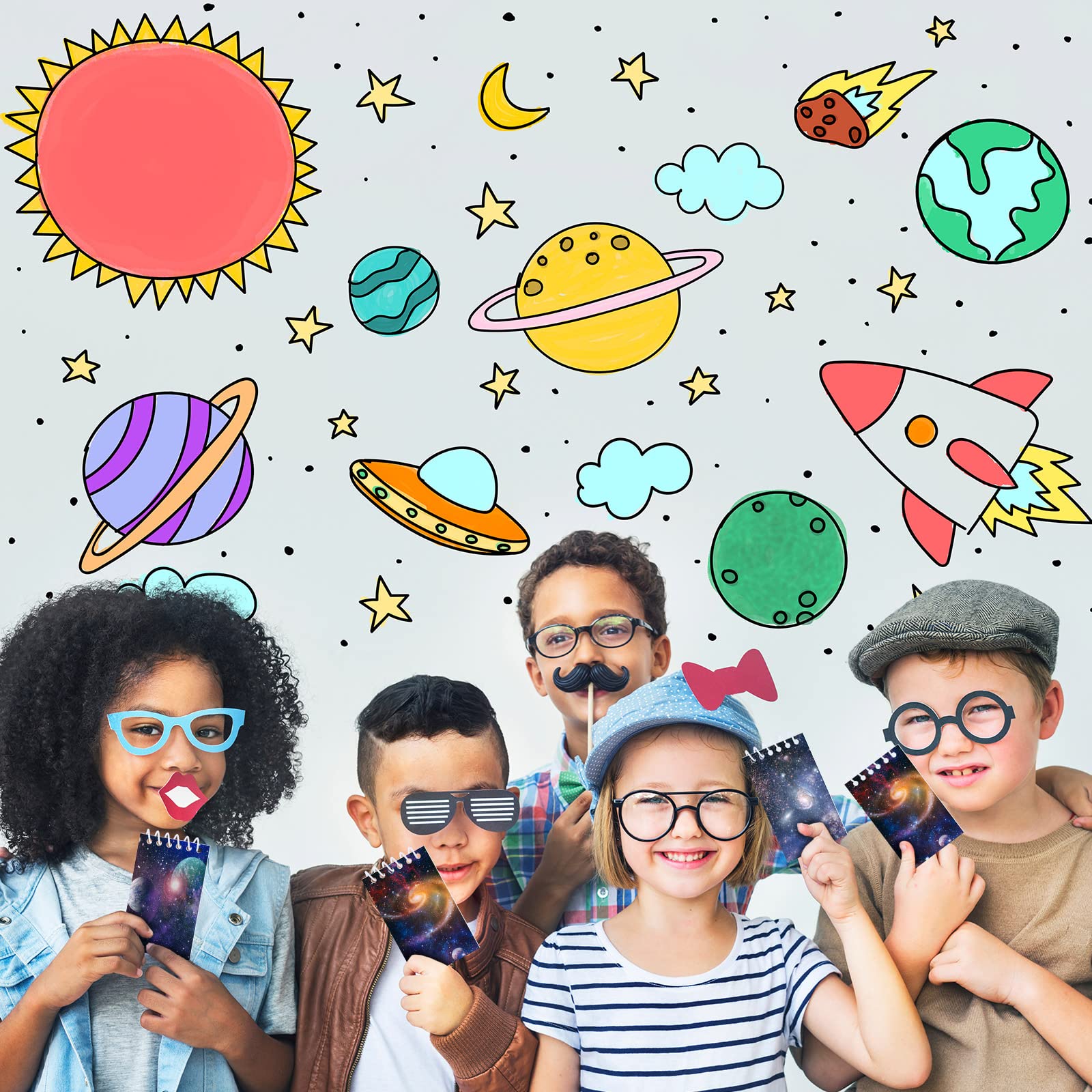 24 Pieces Outer Space Galaxy Mini Notepads Small Spiral Notepads Solar System Mini Notebook Memo Stationery Planets Notebook Reward Supply for School Office Planet Theme Party Favor - Image 4