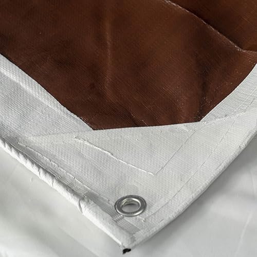 Miniatura 2 de Watershed Innovations Lona reversible impermeable resistente de 14 mil, 10 x 12 pies, color blancomarrón