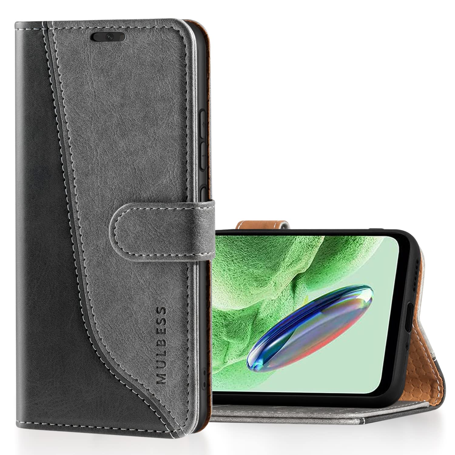 Schicke Leder-Klapphülle Für Xiaomi Redmi Note 8 Pro – Mit Magnetverschluss, Kartenfach & Ständerfunktion In Mintblau