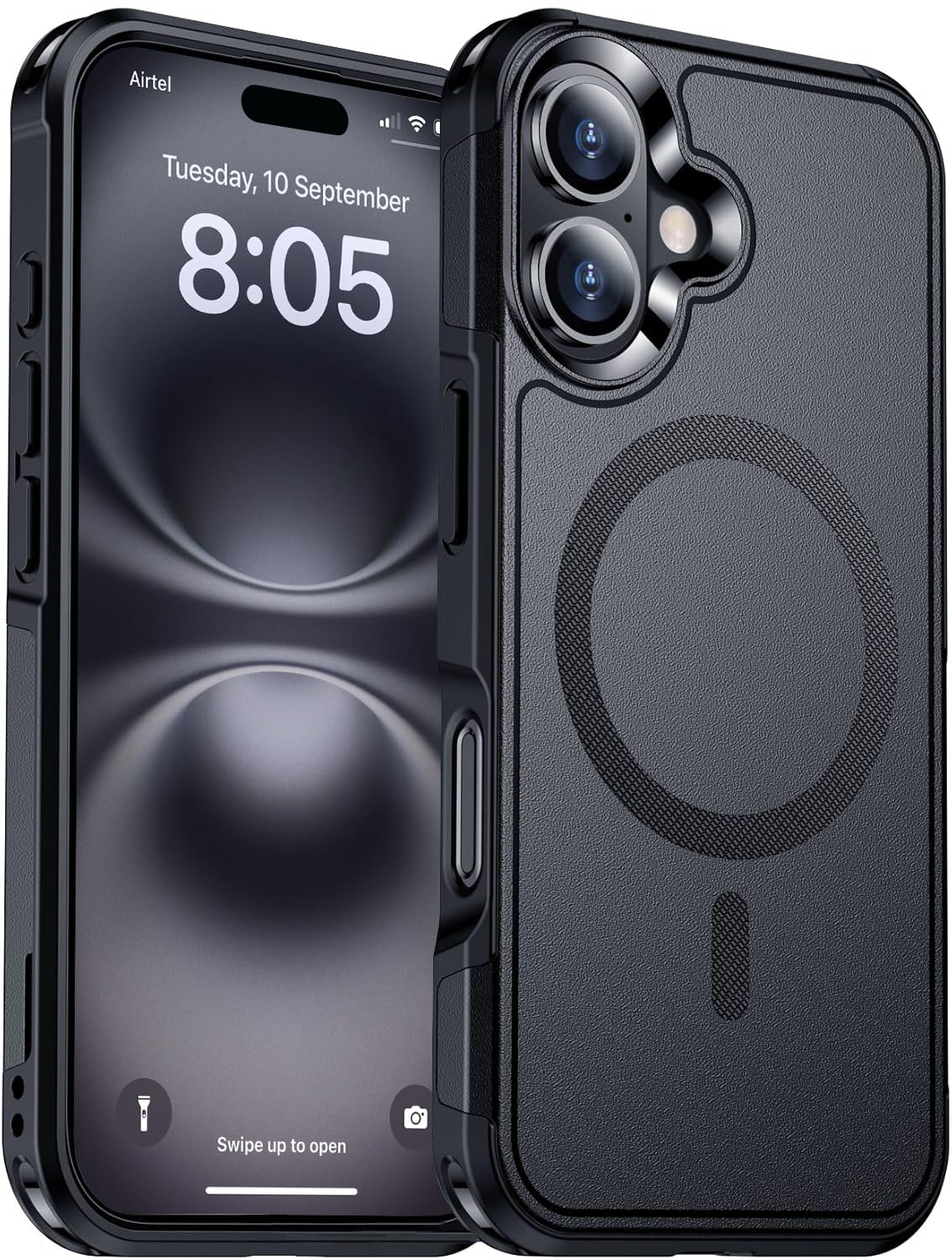 EGOTUDE Armor Case for iPhone 16 | Strong Magnetic [Compatible with Mag] Shockproof Heavy Duty [Military Grade Drop Protection] Rugged Back Cover for iPhone 16 (6.1")-Black (B0DGCQWGBN) Amazon Price History, Amazon Price Tracker