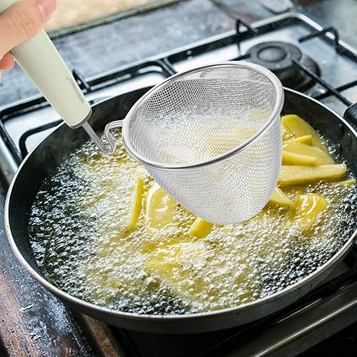 Miniatura 3 de Spaghetti Stainless Steel Frying Basket Wire Mesh French Chip Frying Serving Basket Pasta Strainer Noodle Sifter with Handle Potato Cooking Tool for