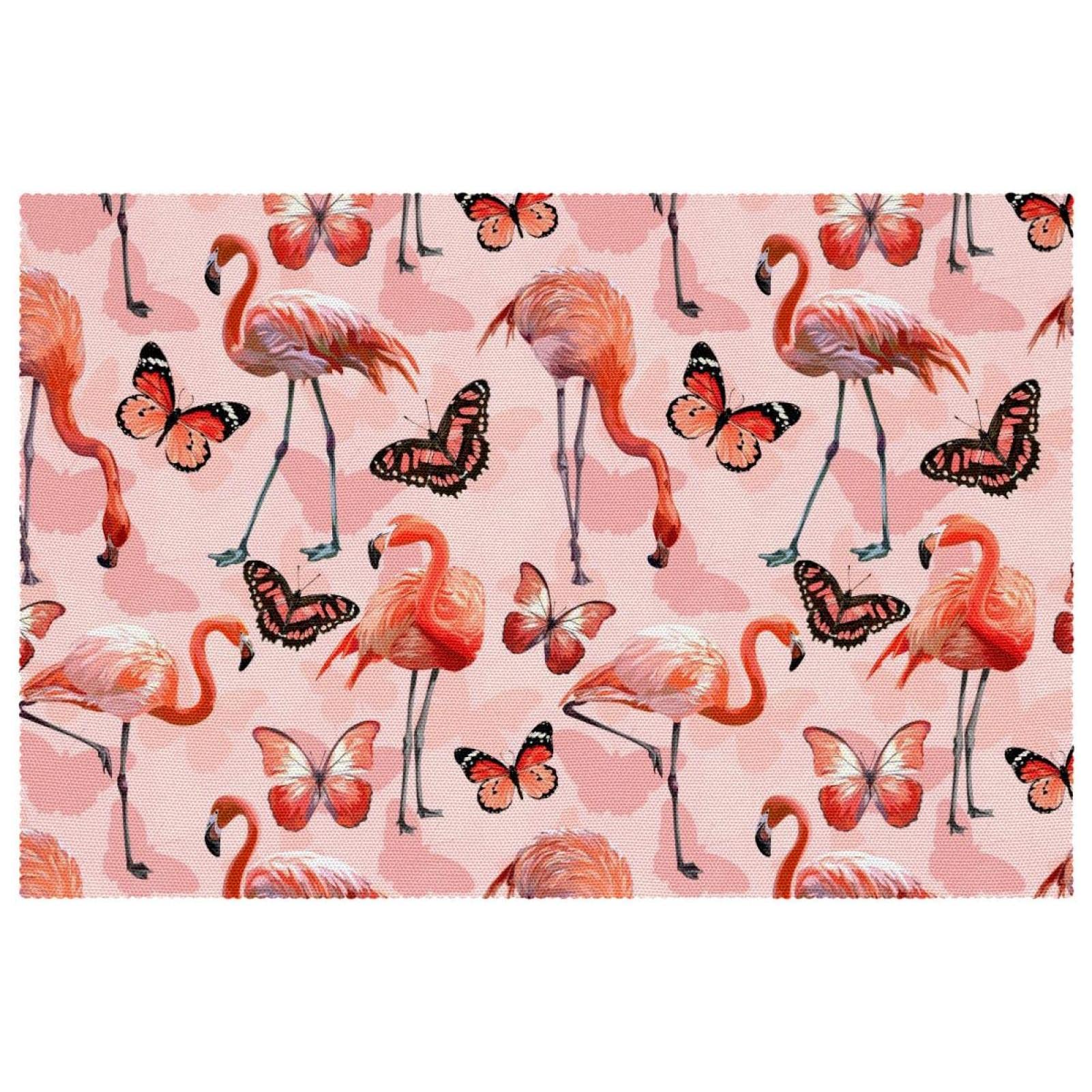 Lot de 6 sets de table antidérapants résistants à la chaleur 30,5x45,7 cm flamants roses