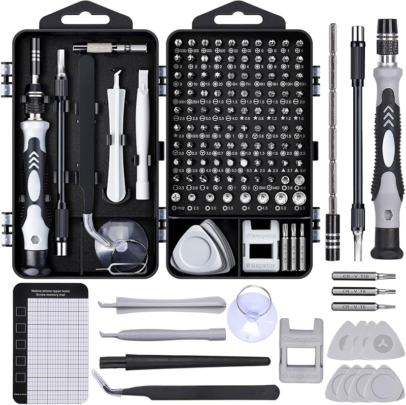 SHOWPIN Precision Computer Screwdriver Kit: 122PCS Laptop Screwdriver Sets | 101 Magnetic Drill Bits, Computer Accessories, Electronics Tool Kit Compatible for Tablet, PC, iPhone, PS4 Repair