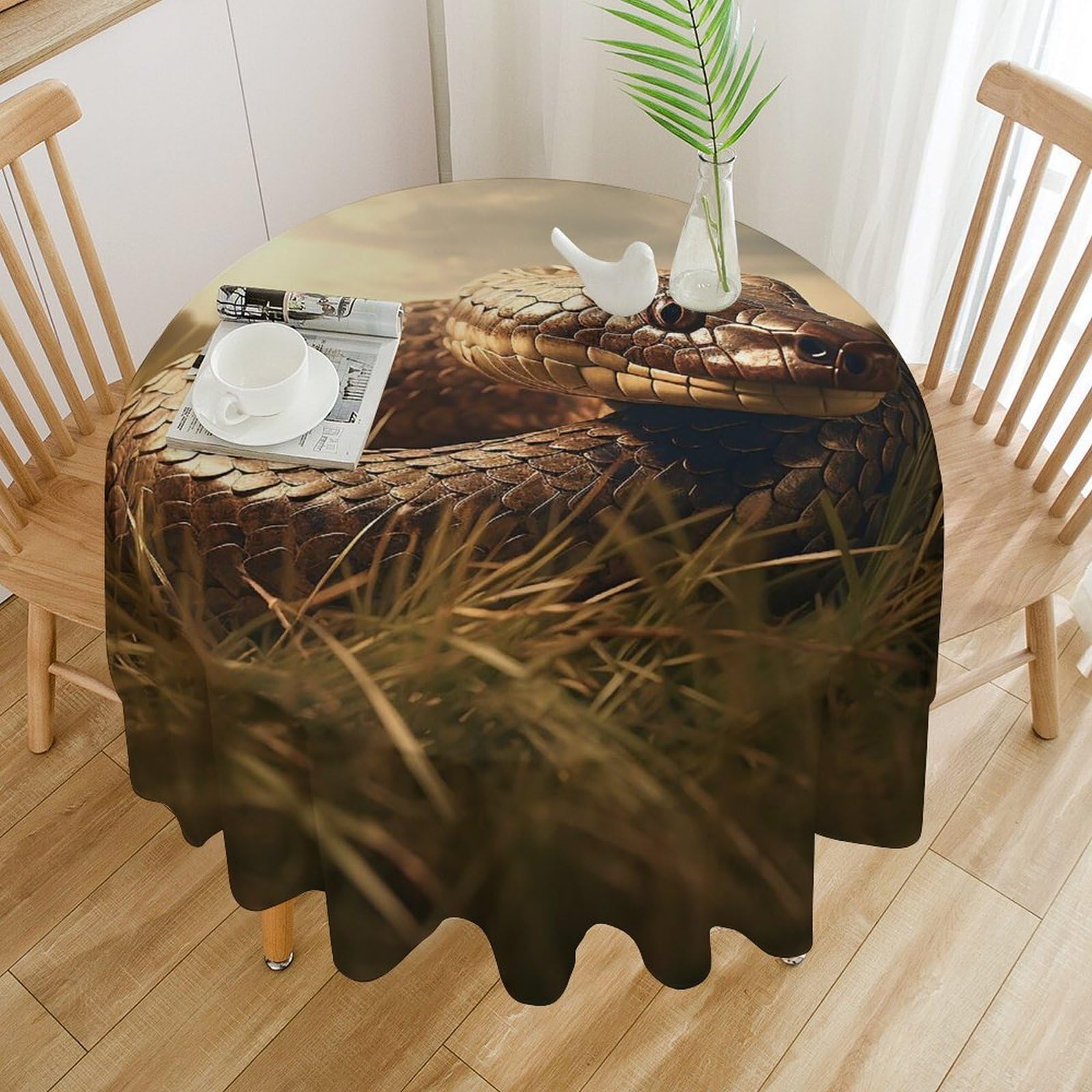 Nappe de table ronde anti-tache 177x177 cm pour banquet et mariage