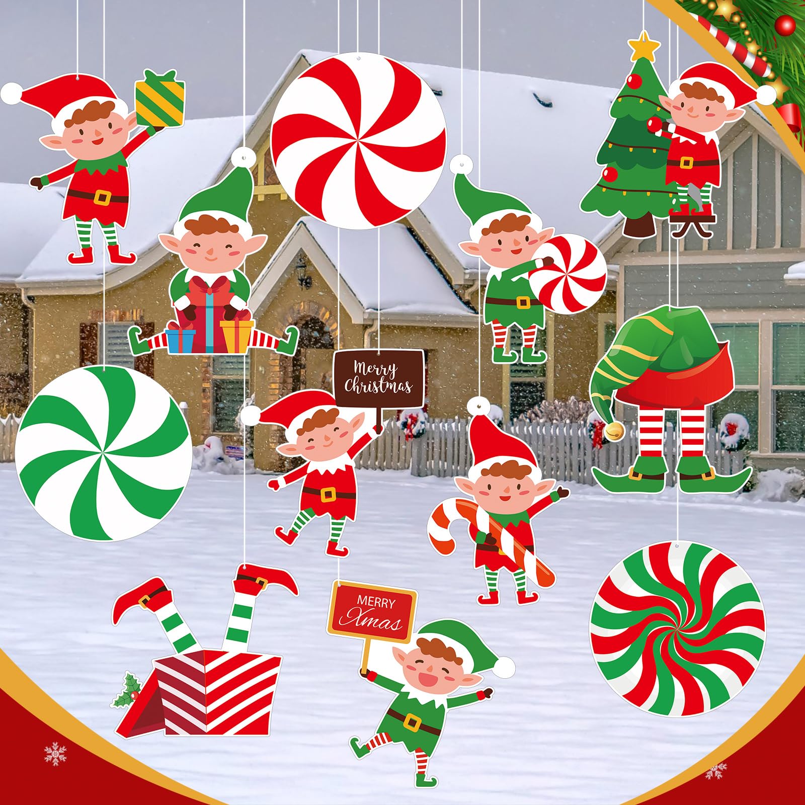 Snapklik.com : Barydat 12 Pcs Large Outdoor Christmas Ornaments 10 To ...