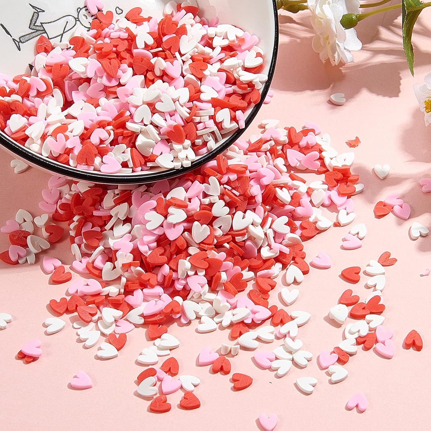 LiQunSweet 50 g Random Color Tiny Sweet Heart Shape Cabochons Fake Candy for Crafts DIY No-Hole Beads - 4~5x4mm image 4