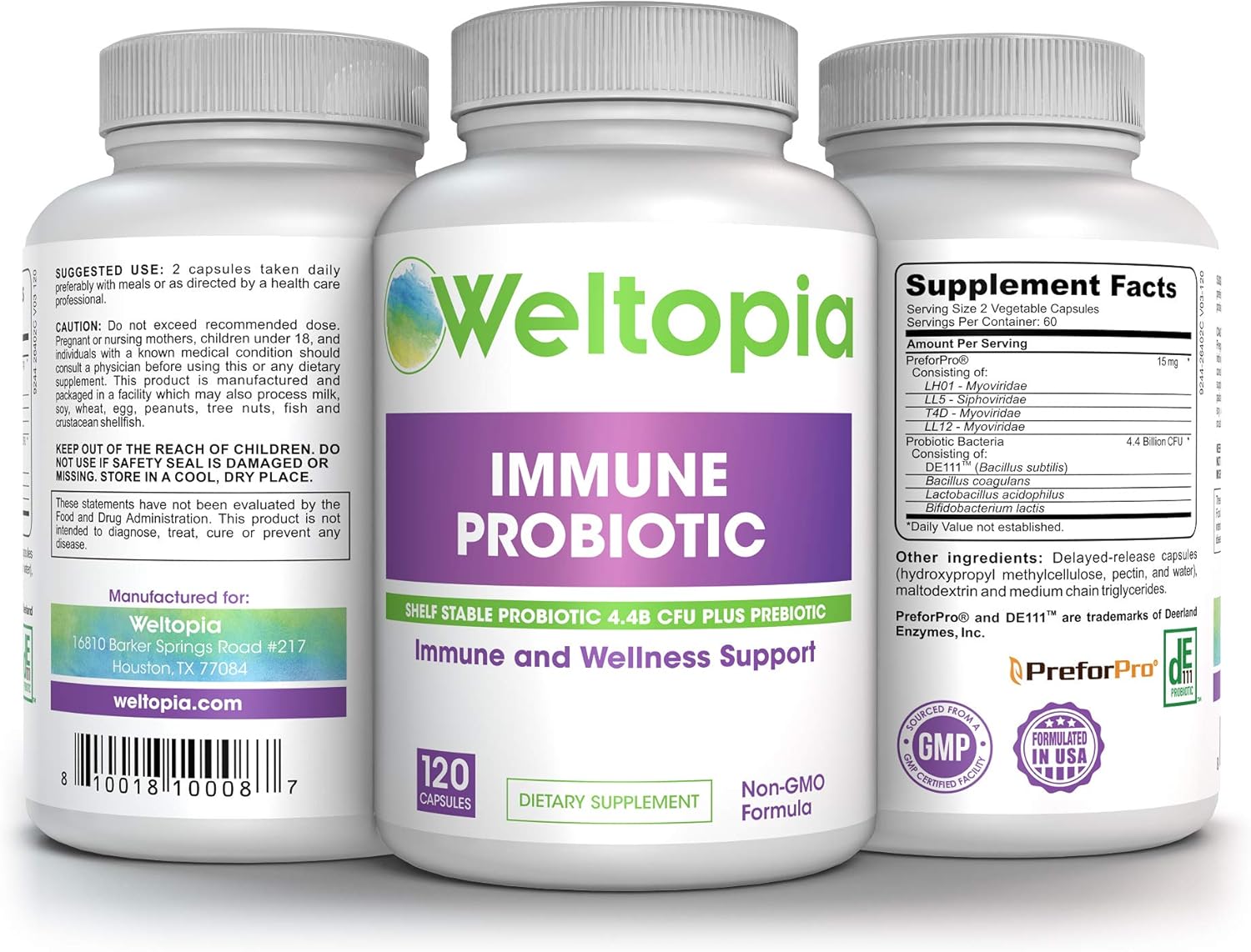 Advanced Immune Probiotic - Plus Prebiotic - Shelf Stable Probiotic Supports intestinal Health, and May Reduce Gas, Bloating and Stomach discomfort