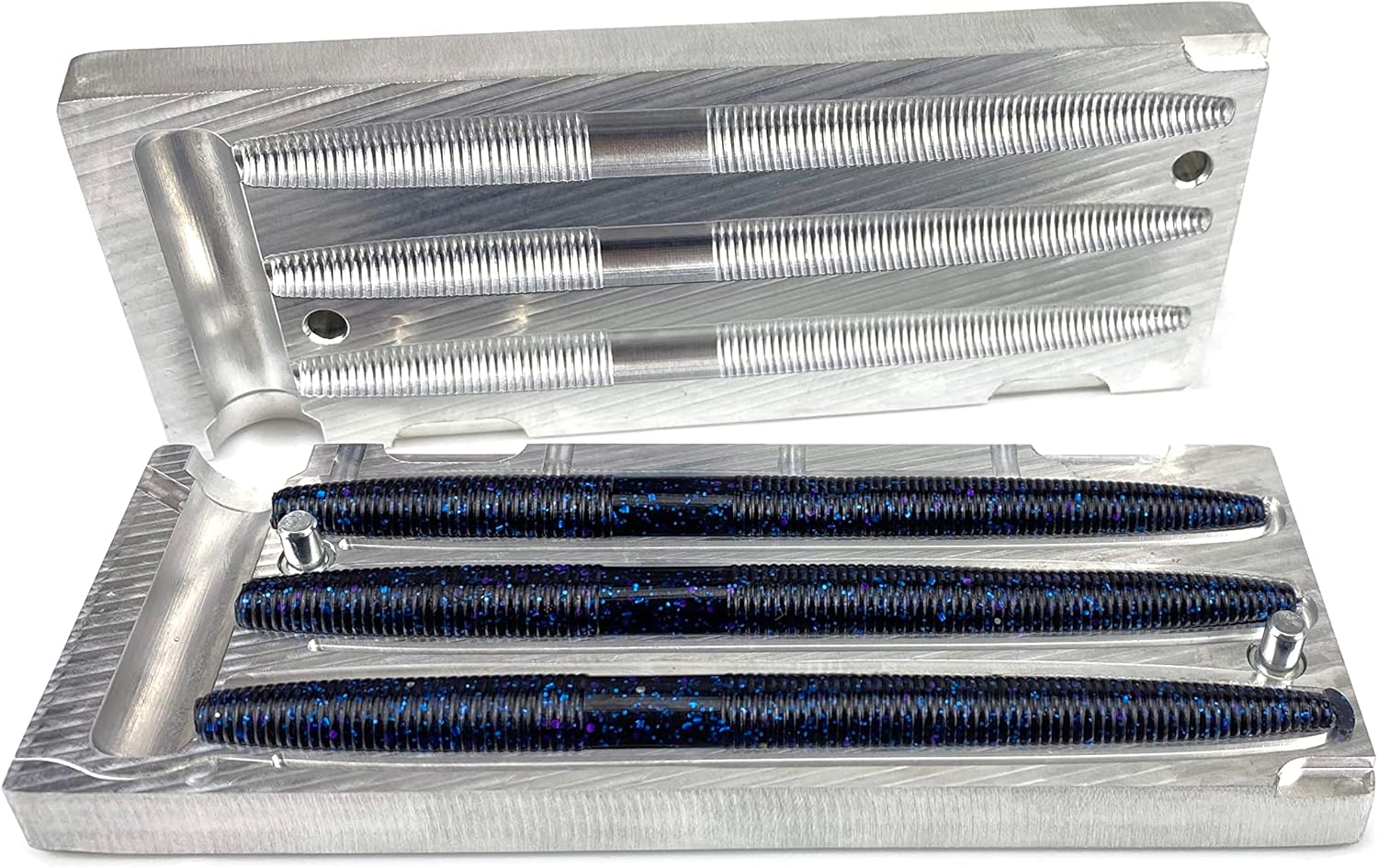 Premium Soft Plastiс Mold Lure Making Injection Molds Fishing Lures Three Cavity Yama Senko 5'' Aluminium