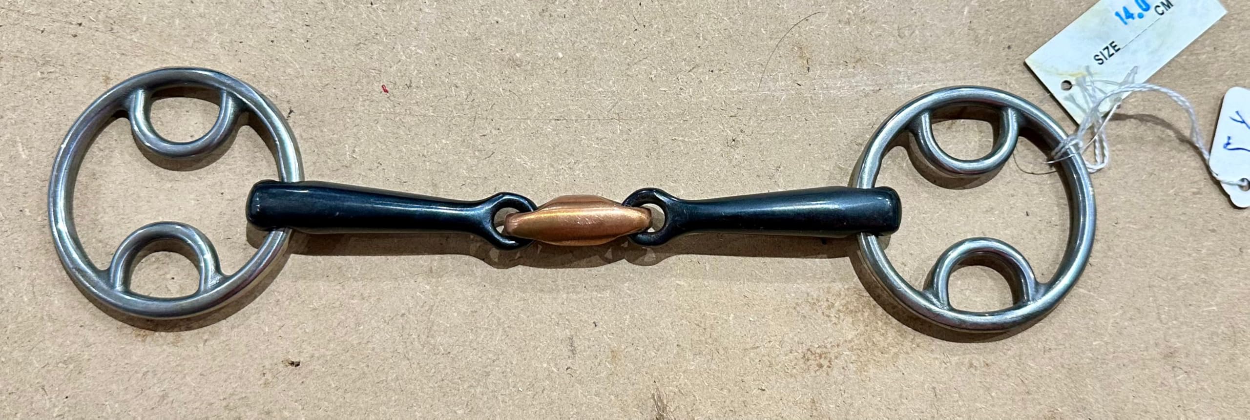 Wilkie loop Ring Sweet Iron Snaffle with Copper Lozenge - 4 1/2-6โ 12.5cm/5โ