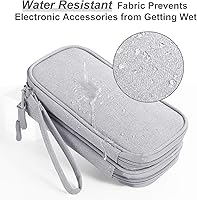 Vista 4 de Bolsa Organizadora de Accesorios Electrónicos, Diseñada para Adaptador de Corriente/Cargador/Cables/Ratón, para Viajes (Gris Claro)