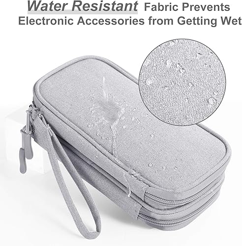 Miniatura 4 de Estuche organizador de electrónica para accesorios de viaje, cables y cables, bolsa de banco de energía (mediano, azul azul)