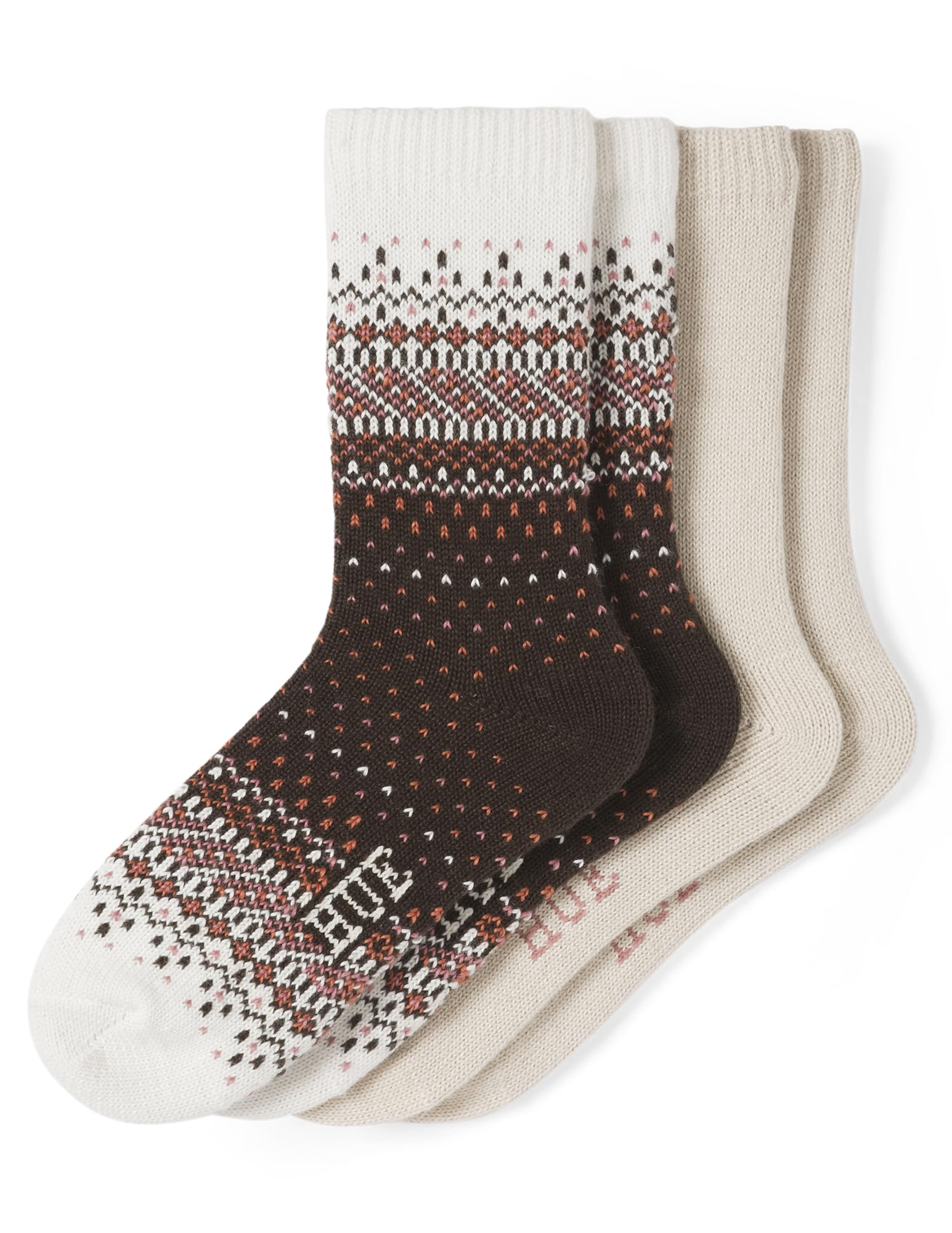 HUE womens Crew Length Boot Socks, 2 Pair Pack