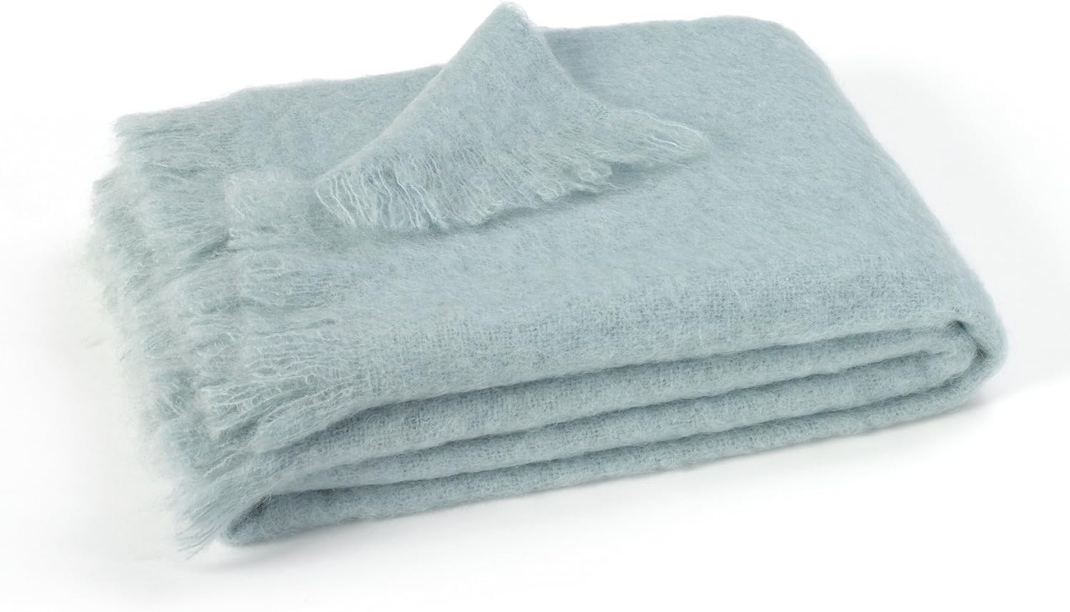 Lands Downunder Glacier Blue Brushed Mohair Throw