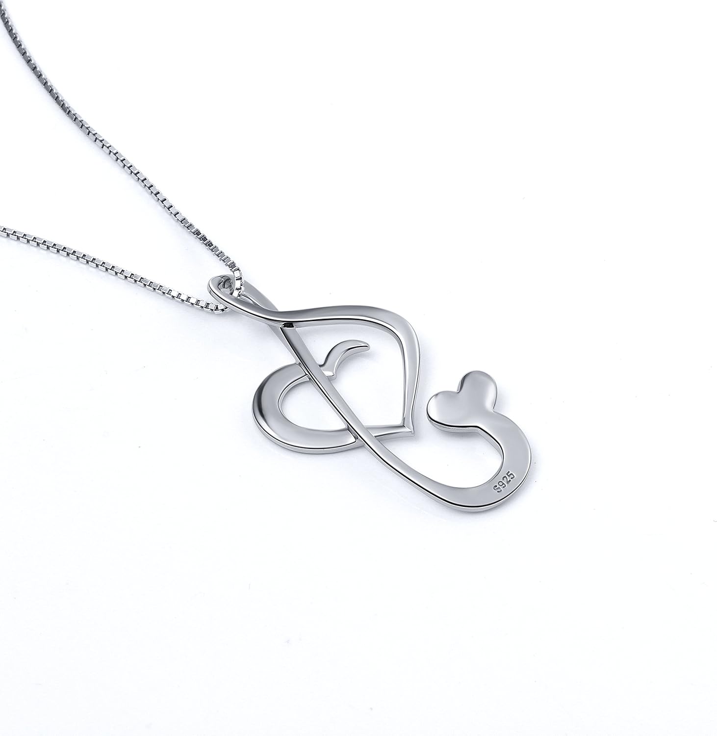 DAOCHONG S925 Sterling Silver Musical Note Pendant Necklace, Box Chain 18 inches - Image 4