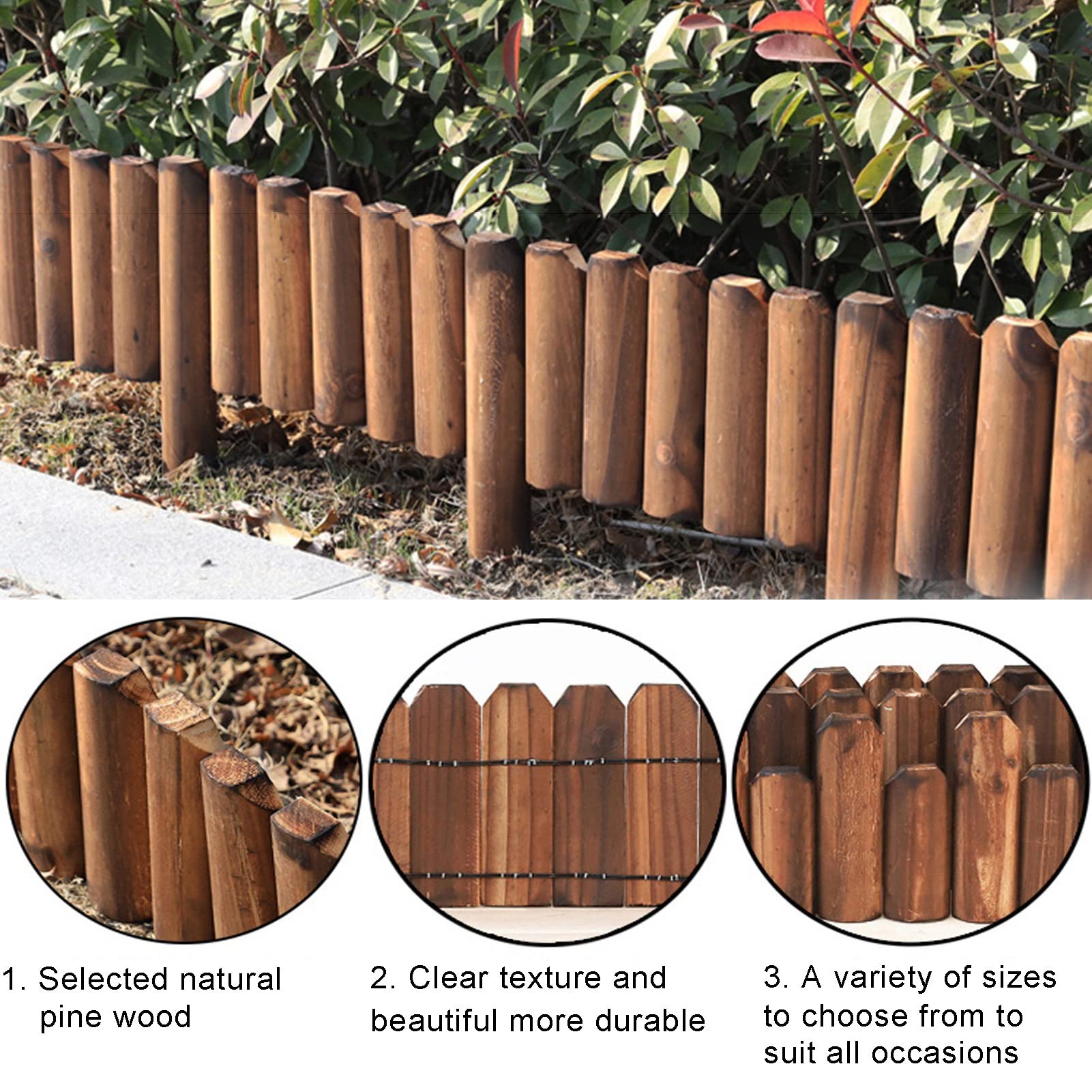 木製ガーデンフェンス 曲線デザイン 木製ガーデンフェンス 曲線デザイン